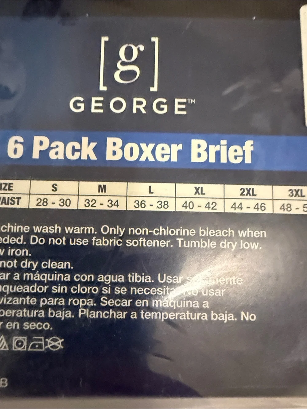 George Men's 6-Pack Boxer Briefs - Navy, Blue, Gray, Red